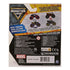 Monster Jam Marvel toy packaging back featuring series collection with trucks like Captain America and Thanos, safety warnings, multilingual text, and Spin Master branding.