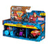 Monster Jam Mini Jams Marvel Thor Black Panther Iron Man toy set in blue cardboard retail box with colorful comic graphics, rectangular display packaging holding three mini monster trucks on a white studio background.
