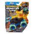 Monster Jam Son-uva Digger color change toy truck in black and teal plastic with mud detailing, green tires and blue rims, rugged monster truck form, packaged in bold retail box with logo and action graphics