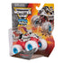 Monster Jam Smash Bash Monster Mutt Dalmatian toy truck packaging featuring red, white, and black plastic truck with blue wheels in a clear blister on a cardboard backing with bold graphics on a white background