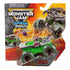 Monster Jam Zombie toy truck in green plastic with gray decayed body and red accents, rugged monster truck form with large textured tires, displayed in Smash & Bash retail packaging background.