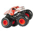 Silver and red Monster Jam ThunderROARus toy truck with a sculpted reptile-inspired shell, black oversized tires and red hubs, shown in a dynamic angled pose on a plain white studio background.