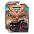 Front packaging of Monster Jam Zombie toy truck in collectible box with bold branding, action graphics, and clear display showing truck with detailed zombie face and red wheel rims.