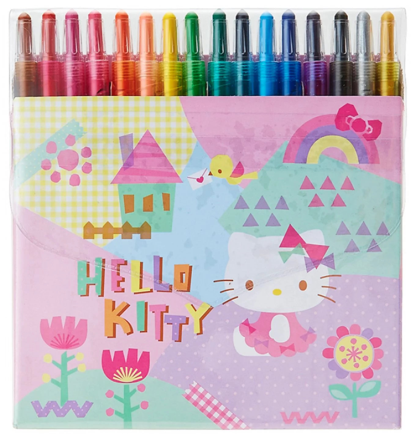 Neko Hello Kitty 16 Color Twist-Up Crayon Set
