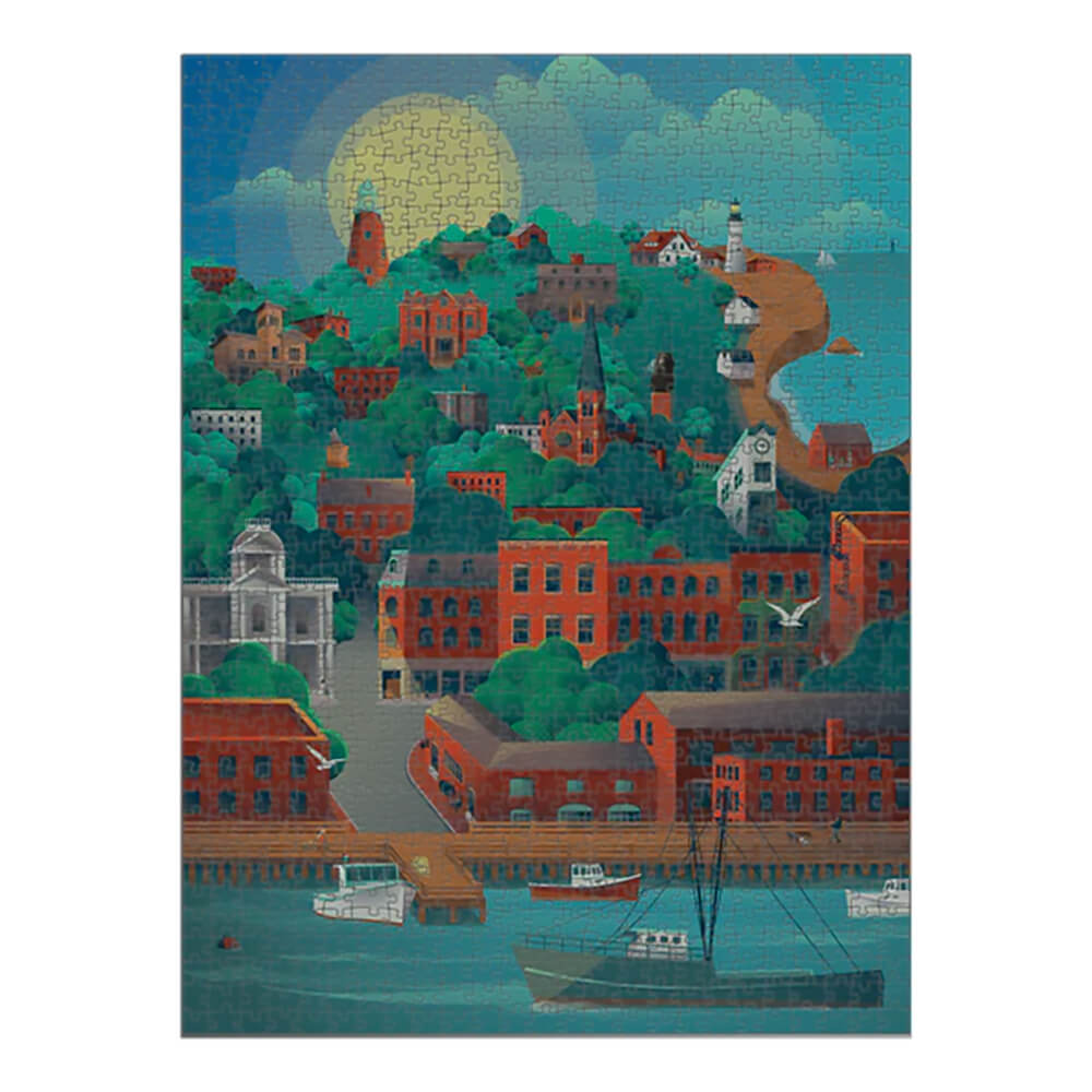 New England Puzzle Works Portland, Maine 1000 Piece Jigsaw Puzzle the compelted puzzle
