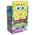 yellow cardboard puzzle box Nickelodeon SpongeBob SquarePants, glossy printed surface with large character face, rectangular angled packaging showing 48 piece label on a clean white background