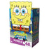 yellow cardboard puzzle box Nickelodeon SpongeBob SquarePants, smooth printed surface with bold character artwork, rectangular angled side view highlighting branding and 48 piece count on a white background