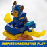 PAW Patrol Action Pup Chase figure in blue hoverboard with yellow wings, designed to inspire imaginative play and adventure-themed storytelling for young children.