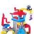 PAW Patrol Air Rescue Pup Squad Adventure Bay Airport Playset mayor Humdinger is shown caught by helicopter
