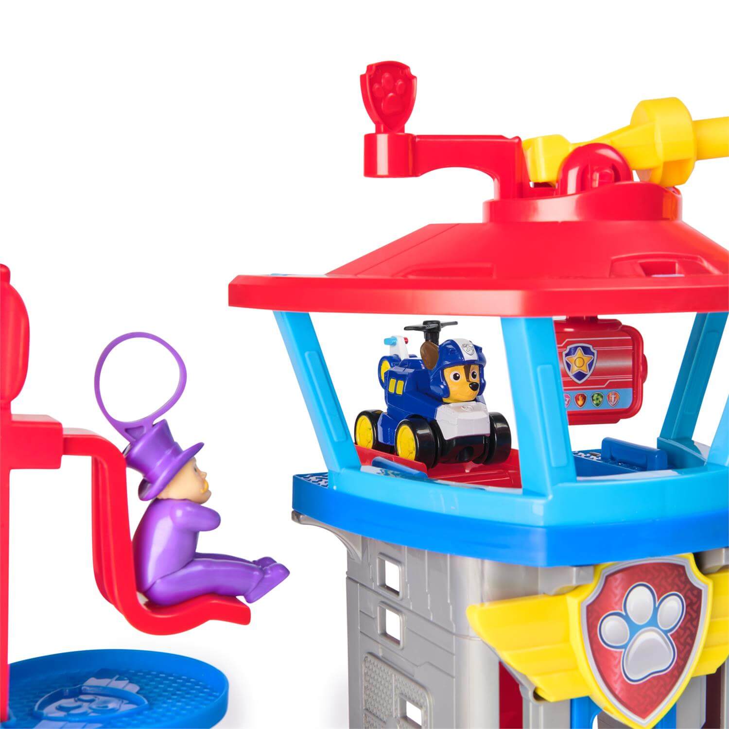 PAW Patrol Air Rescue Pup Squad Adventure Bay Airport Playset close up with mayor Humdinger shown as well as the helicopter