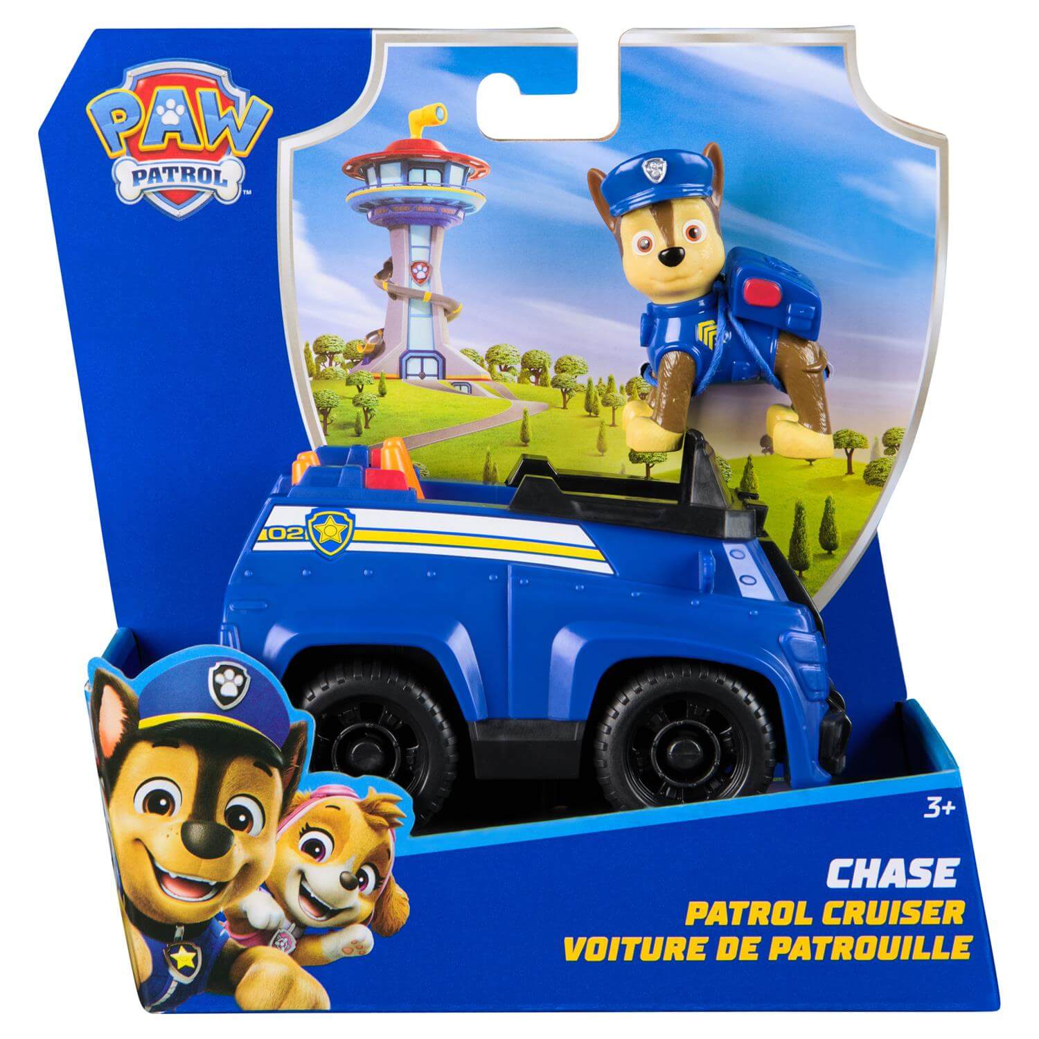 PAW Patrol Chase's Patrol Cruiser Vehicle Figure Set packaging