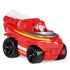 Paw Patrol Marshall Aqua Pups die-cast toy car in red plastic and metal finish, compact rounded vehicle shape with character driver, angled view on a clean white studio background.