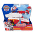PAW Patrol Marshall rescue fire engine toy packaged in blue branded box with clear display window, showing red and white truck, Dalmatian figure, ladder launcher, and accessory projectiles inside.