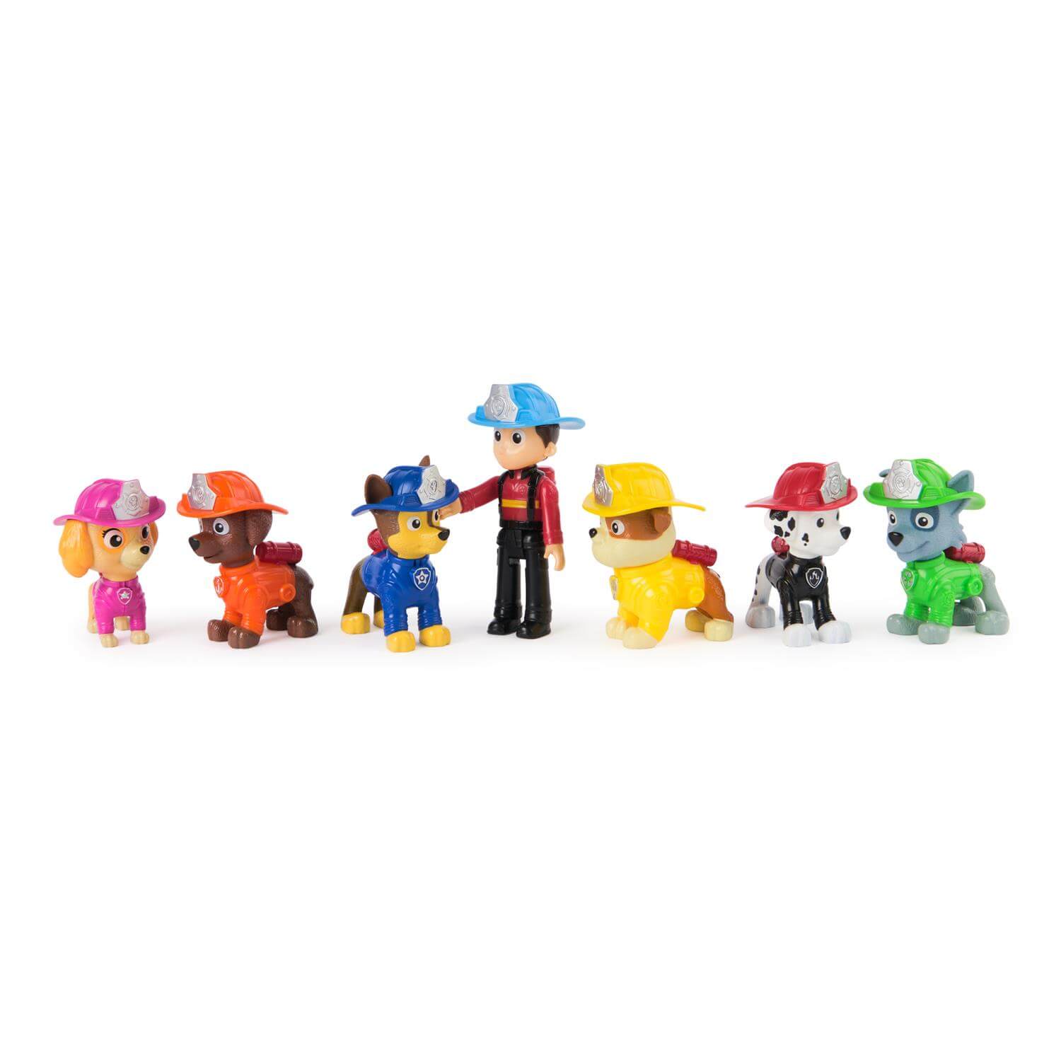 PAW Patrol Fire Rescue Team Vehicle Figure Set in a line