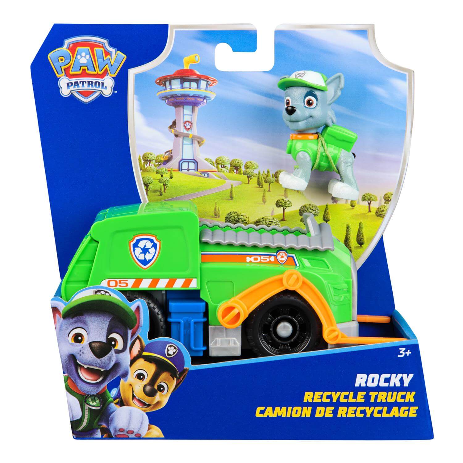 PAW Patrol Rocky's Recycling Truck Vehicle Figure Set packaging