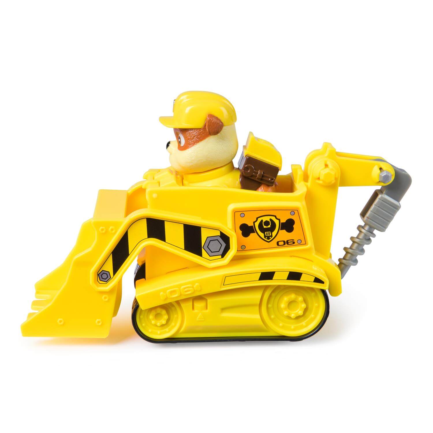 PAW Patrol Rubble's Bulldozer Vehicle Figure Set side view of toy