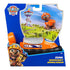Paw Patrol Zuma hovercraft toy in retail package, bright orange and black design with number 07, anchor emblem, and Zuma figure in orange helmet on display.