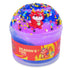 Purple and blue icee slime with a textured look, topped with a red dragon figurine, colorful sprinkles, and star confetti, packaged in a clear jar labeled Dragon’s Fire Icee Slime.