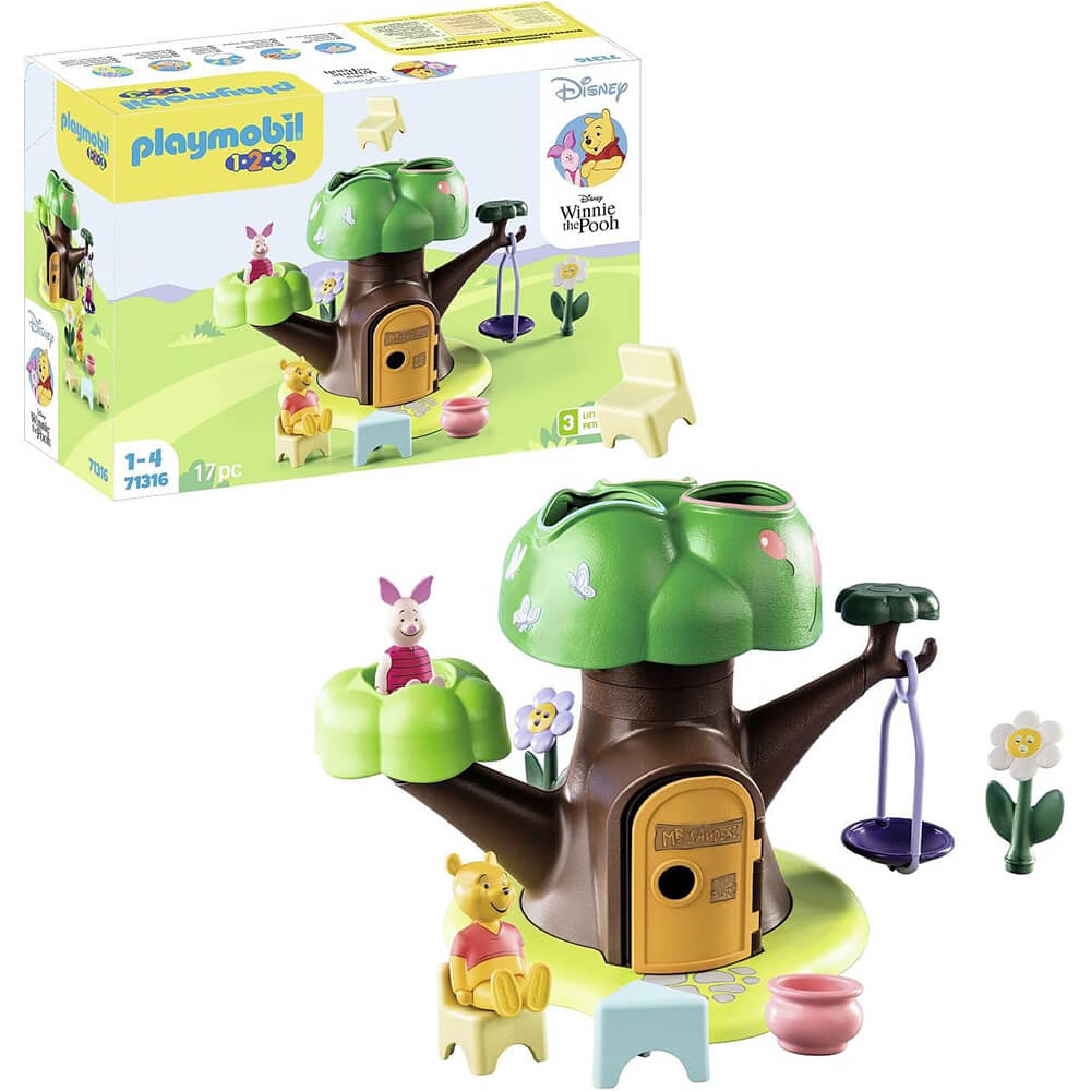 PLAYMOBIL 1.2.3 & Disney: Winnie's & Piglet's Tree House and box