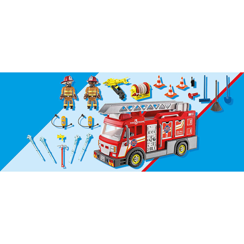 PLAYMOBIL City Action US Fire Truck with Lights (71233) Pieces included with set