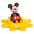 Playmobil Junior Disney Mickey Mouse toy shows Mickey seated in a bright yellow sun-shaped spinner with smooth rounded edges, highlighting a toddler-friendly rattle feature for cheerful sensory play.