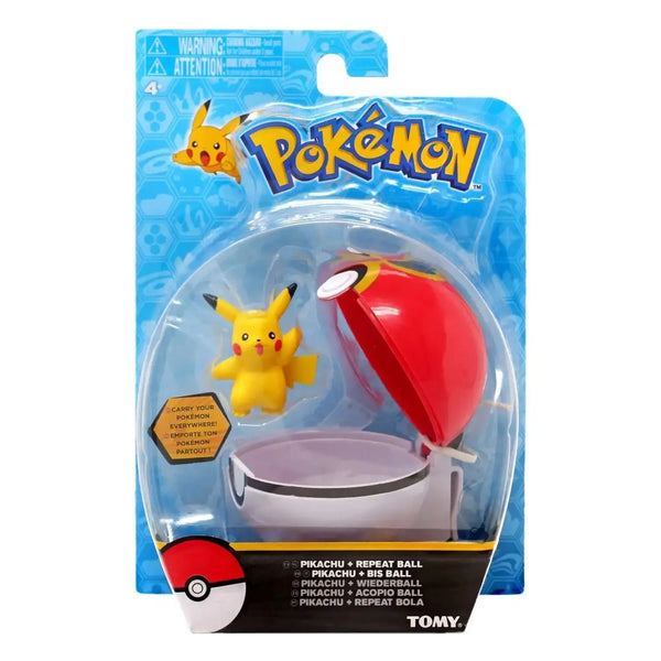 Pokemon Clip and Carry Pikachu and Repeat Pokeball Figure Set