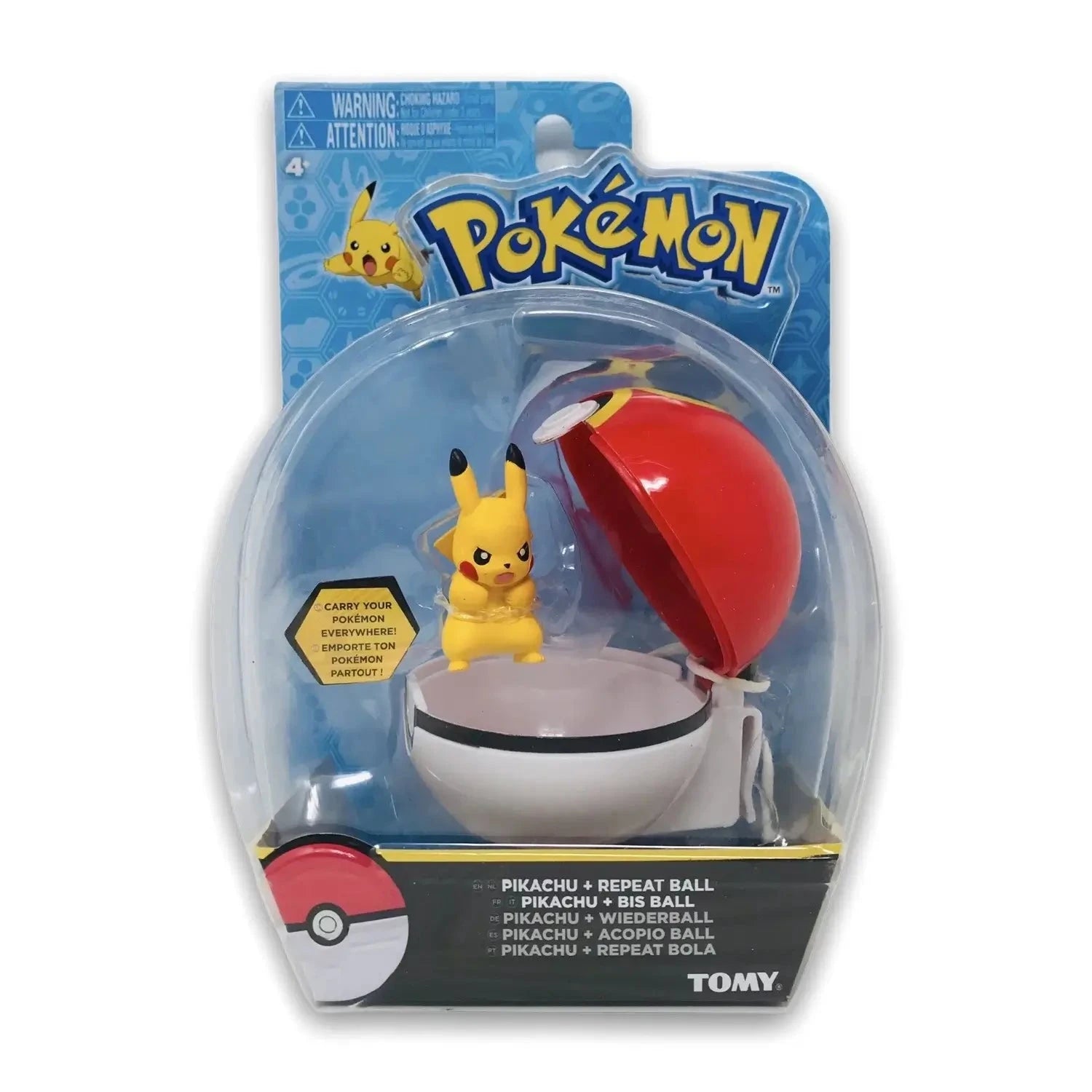 Pokemon Clip and Carry Striking Pikachu and Repeat Pokeball Figure Set