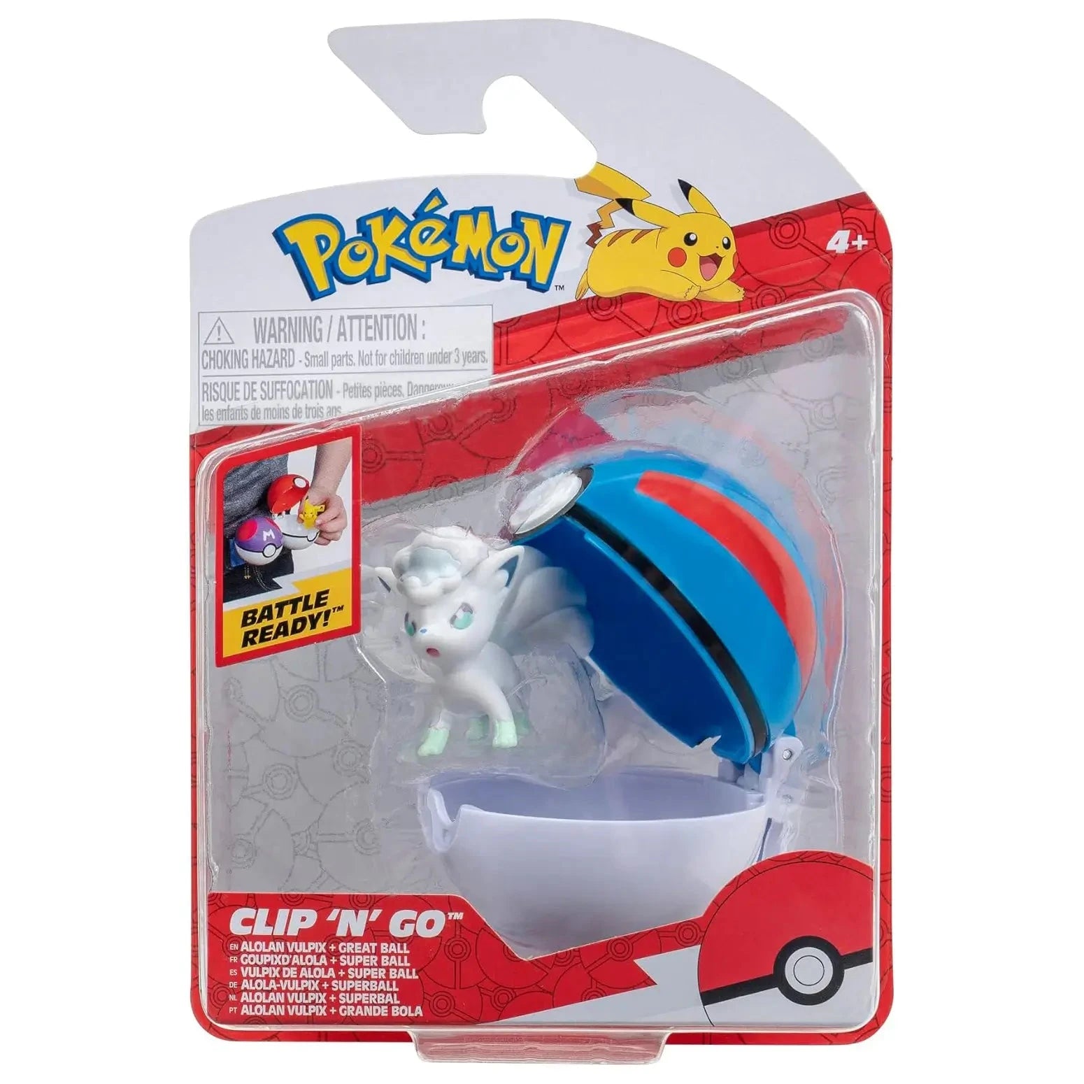 Pokemon Clip 'N' Go Alolan Vulpix and Great Pokeball Figure Set