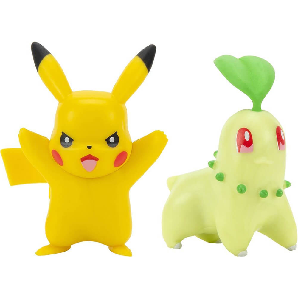 Pokemon Pikachu and Chikorita 2 Inch Battle Figure Pack