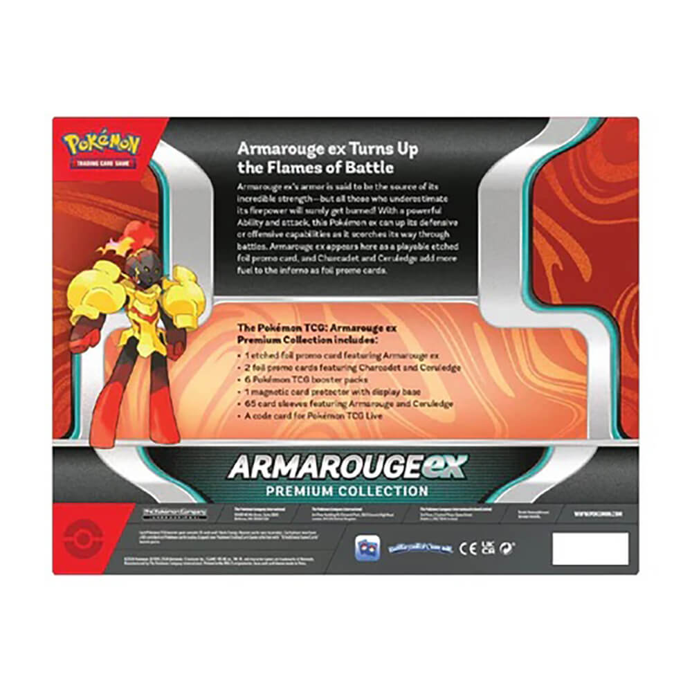 Rear packaging image of Pokemon TCG Armarouge ex Premium Collection