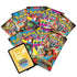 Pokémon TCG Mega Evolution trading card booster packs displaying colorful artwork of Mega Lucario and other Pokémon, arranged in a spread for collectors and players aged 6 and up.