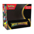 Pokémon Trading Card Game Mega Evolution booster box packaging in black with bold Mega Evolution logo and bonus promo card detail, designed for collectible display and storage.