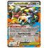 Pokémon TCG Mega Kangaskhan ex promo card featuring gray and tan Pokémon artwork with orange and blue energy effects, glossy card surface, bold HP text, and detailed attack information for competitive and collectible play.