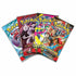 Four Pokémon TCG booster packs from different series, including XY Roaring Skies and Primal Clash, fanned out on a white background with colorful Mega Evolution artwork.