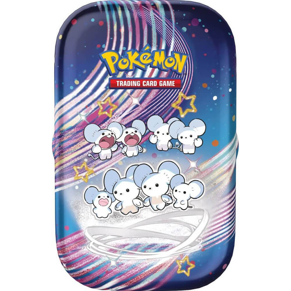 pokemon trading card games scarlet violet 3.5 mini tins Pokemon TCG Scarlet and Violet Paldean Fates Mini Tin – Maziply Toys