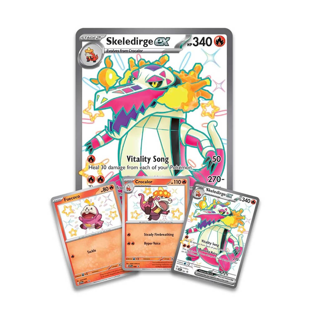 shiny pokemon cards scarlet and violet Pokemon TCG Scarlet and Violet Paldean Fates Skeledirge ex Premium Collection – Maziply Toys