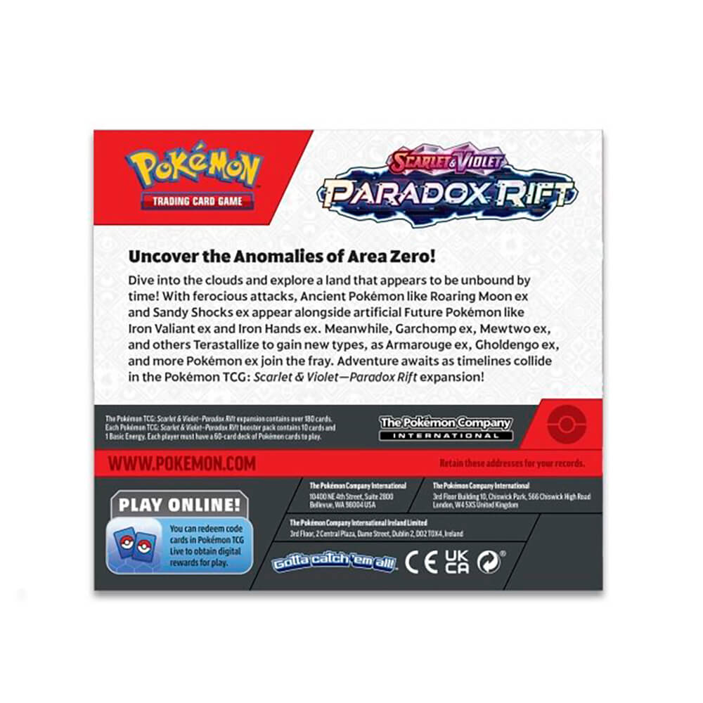 Pokemon TCG Scarlet & Violet-Paradox Rift Booster Display Box (36 Packs) Maziply Toys Pokemon TCG Scarlet & Violet-Paradox Rift Booster Display Box (36 Packs) Maziply Toys