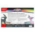 Pokémon TCG Scarlet & Violet Prismatic Evolutions Premium Figure Collection box back in multicolor gradient print with Espeon and Umbreon artwork, product details, and contents list on a white background.