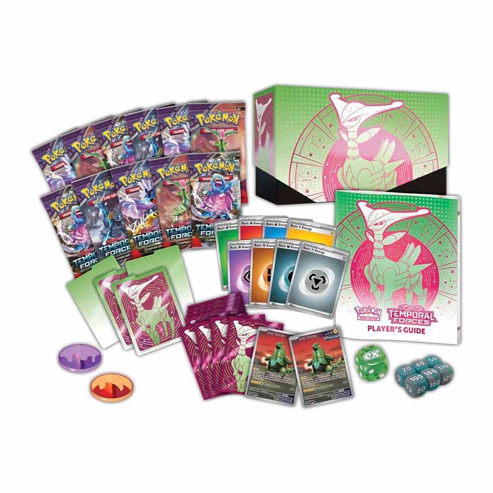 Pokemon TCG Scarlet & Violet Temporal Forces Elite Trainer Box (Iron Thorns) Maziply Toys Pokemon TCG Scarlet & Violet Temporal Forces Elite Trainer Box (Iron Thorns) Maziply Toys