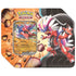 Pokémon TCG Slashing Legends tin featuring Koraidon ex promo card, displayed in a bold orange and black tin with rocky background and artwork of Koraidon in battle pose.