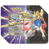 Pokémon TCG Slashing Legends tin featuring Zacian ex promo card, packaged in a vibrant purple and gold tin with shining energy streaks and artwork of Zacian wielding a sword.