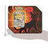 Pokémon TCG Team Rocket tin displays the same red and black metal packaging with a size guide marking 5.6 inches tall around the centered Persian ex promo card and radiant burst design.