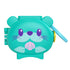 Teal Polly Pocket Otter Locket compact case shaped like a cartoon otter face, with purple eyes, whiskers, seashell detail, and attached side latch for opening and carrying.