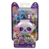 Retail package of Polly Pocket Pet Connects panda locket playset shows panda-shaped case, doll with pink hair, small panda figure, and clip inside clear plastic blister packaging with branding.