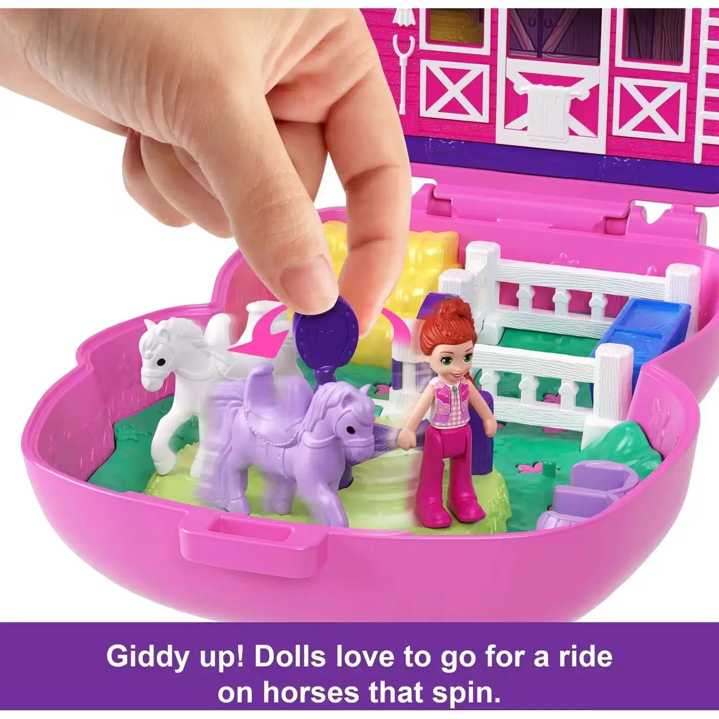 Polly Pocket Rodeo Polly Pocket Pony Rodeo Compact Playset – Maziply Toys