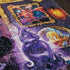 Disney Villainous Ravensburger puzzle close-up shows Ursula, Flounder, and Sebastian in ornate golden frames, highlighting vibrant purple tones with a smooth glare-free finish.