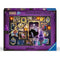 Ravensburger Disney Villainous Ursula puzzle box cover with bold purple theme, featuring Ursula, Ariel, Sebastian, and Flounder in elaborate golden frames with glowing accents.