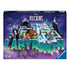 Front of Ravensburger Disney Villains Labyrinth box with bold purple artwork featuring iconic villains like Scar, Maleficent, Ursula, and Hades surrounding the shifting maze design.