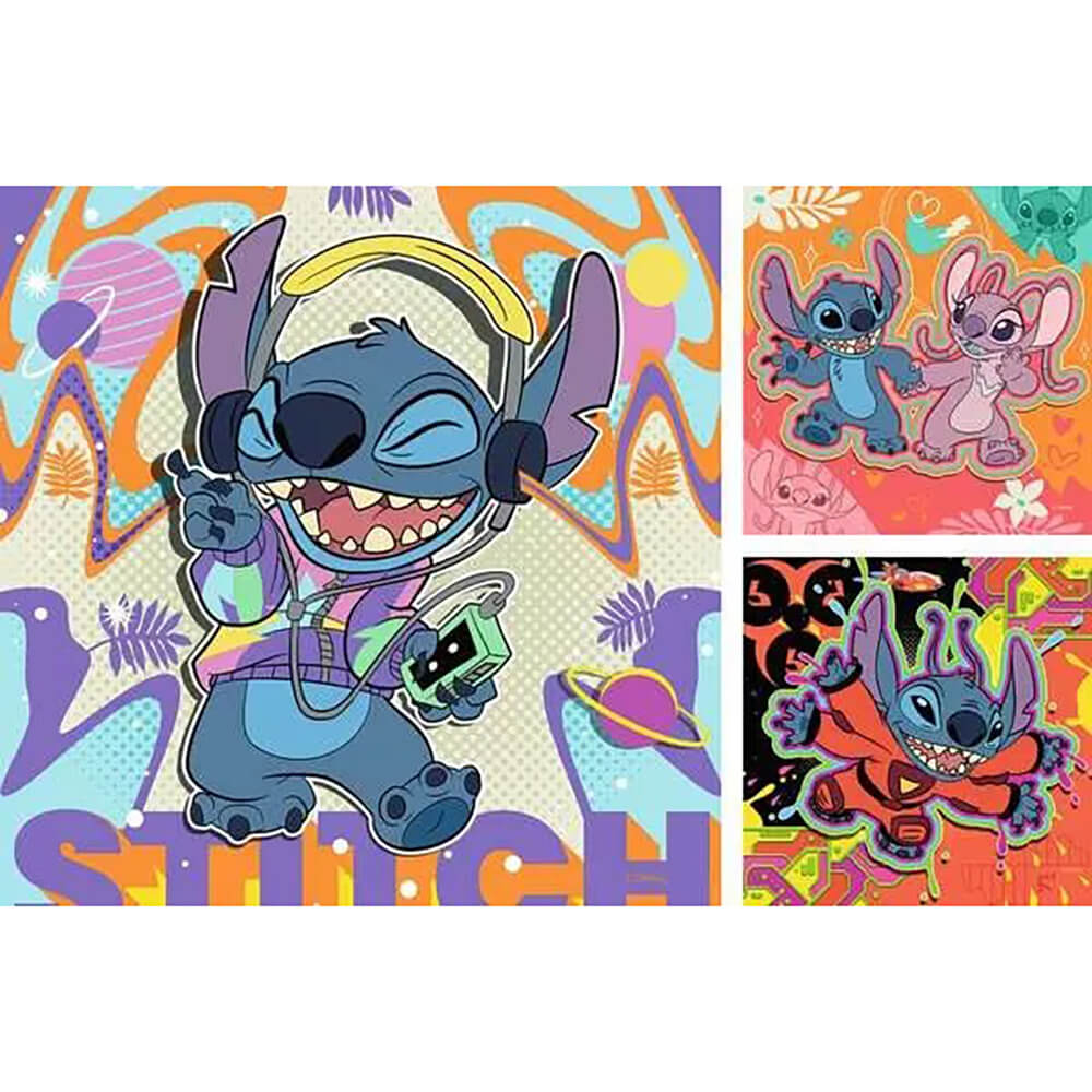 Ravensburger Disney's Stitch Play the Day Away 3x49 Piece Puzzle Set
