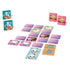Gabby’s Dollhouse matching game tiles laid out on a white background, featuring Pandy Paws, Kitty Fairy, Mercat, and playful cat-themed characters in bright, colorful designs.
